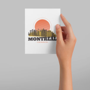 Vintage Montreal Canada Skyline Thank You Card