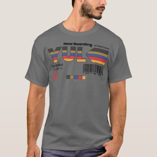 Vintage Montreal YUL Canada Retro Travel Airport T_Shirt