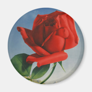 Vintage Montreux Red Rose Switzerland Geneva Lake Magnet