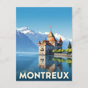 Vintage Montreux Switzerland Postcard