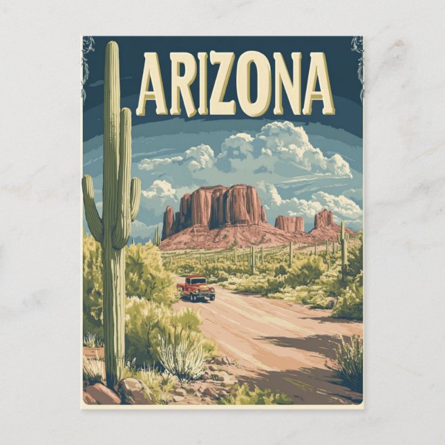 Vintage Monument Valley Arizona Travel Postcard (Front)