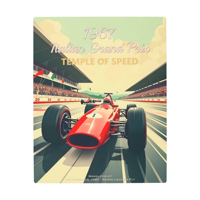 Vintage Monza Circuit Grand Prix Metal Print (Front)