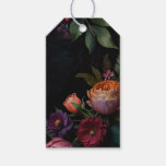 Vintage moody dark floral boho roses gift tags
