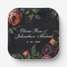 Vintage moody dark floral boho roses Wdding