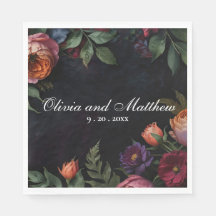 Vintage moody dark floral boho roses Wedding