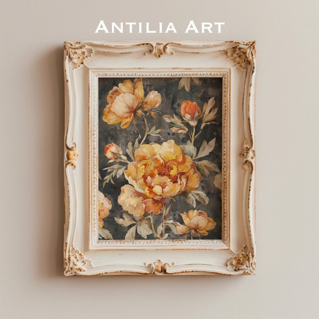 Vintage Moody Dark Flower Painting Still Life Poster (Creator Uploaded)