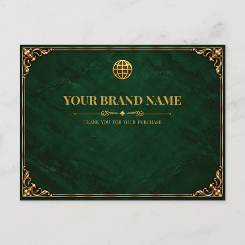 Vintage Moody Emerald Gold Packing Slip Postcard