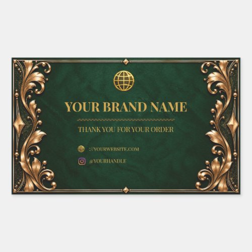 Vintage Moody Emerald Gold Rectangle Box Label