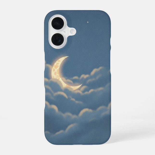 Vintage Moon Among the Clouds iPhone Case (Back)