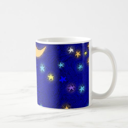 Vintage Moon and Stars Etching Mug