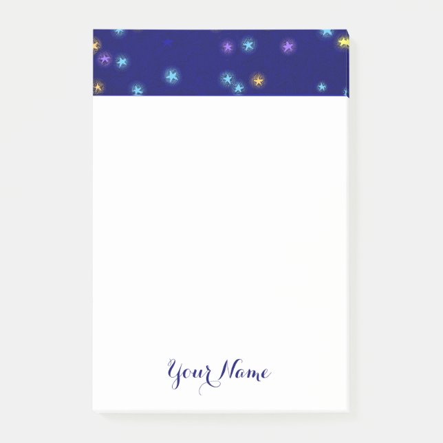 Vintage Moon and Stars Etching Sticky Notes (Front)