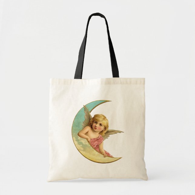 Vintage Moon Angel Tote Bag (Front)