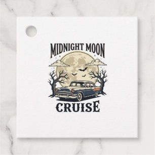 Vintage Moon Car Gothic Classic Auto Halloween Des Favor Tags