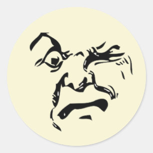 Vintage Moon Classic Round Sticker