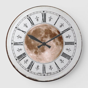 Vintage Moon Clock. Large Clock