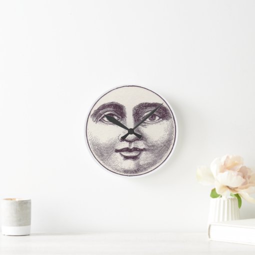 Vintage Moon Face Wall Clock Zazzle
