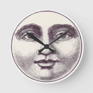 Vintage Moon Face Wall Clock