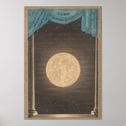 Vintage Moon Illustration Poster
