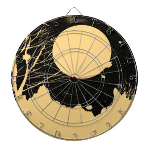 Vintage Moon night 3 Dartboard With Darts
