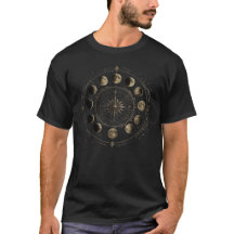 Vintage Moon Phases Compass Celestial T-Shirt