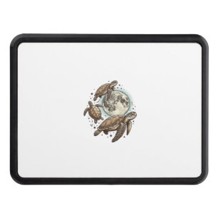 Vintage Moon Sea Turtle Engraving Shirt Design_1 Hitch Cover