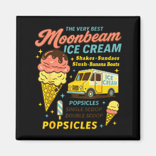 Vintage Moonbeam Ice Cream Truck Retro Double Scoo Magnet