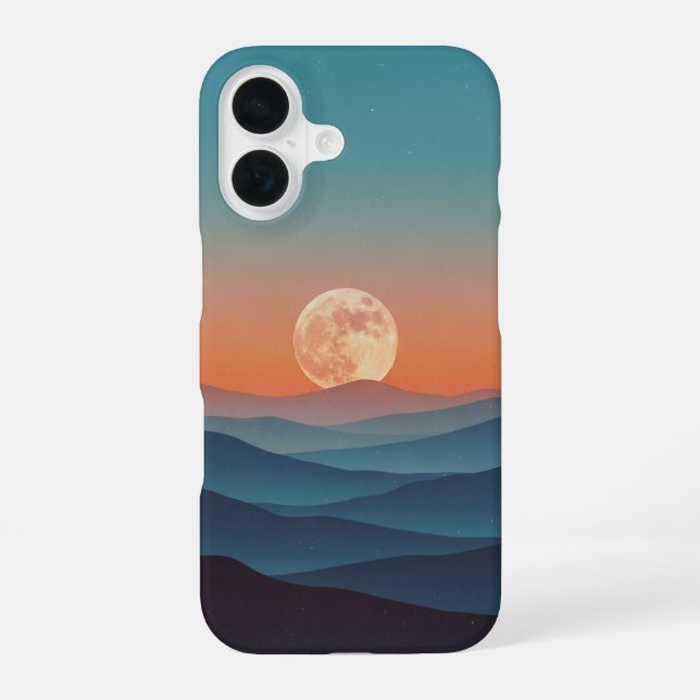 Vintage Moonrise over the Hills iPhone Case (Back)