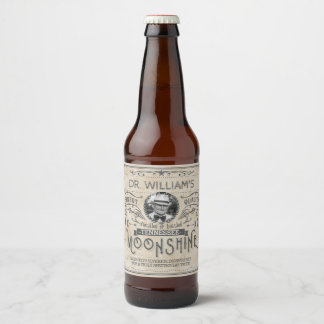 Vintage Moonshine Hillbilly Medicine Custom Brewer Beer Bottle Label