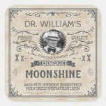 Vintage Moonshine Hillbilly Medicine Custom Brewer Square Sticker at Zazzle