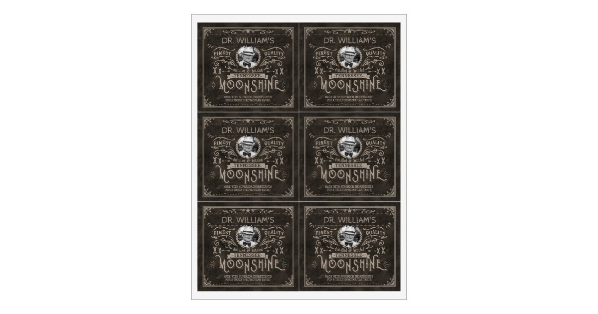 Vintage Moonshine Hillbilly Medicine Custom Brown Beer Bottle Label | Zazzle