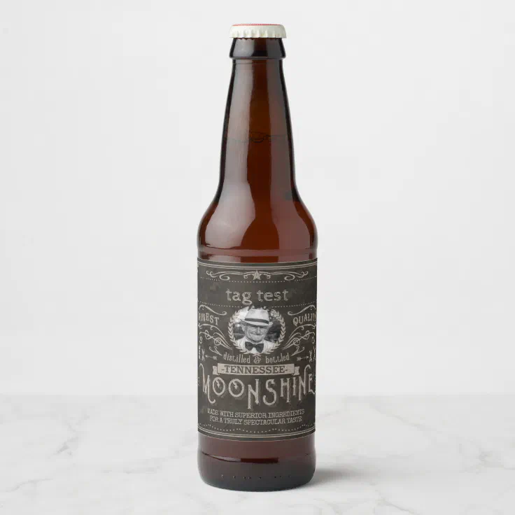 Vintage Moonshine Hillbilly Medicine Custom Brown Beer Bottle Label | Zazzle