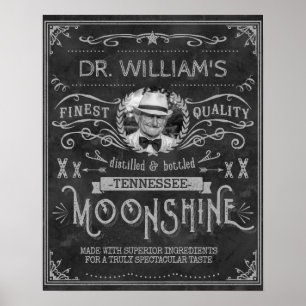 Vintage Moonshine Hillbilly Medicine Custom Gray Poster