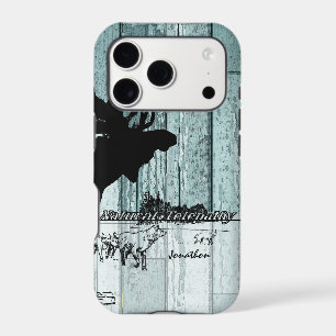 Vintage Moose and Wolf Wildlife  iPhone 17 Pro Case