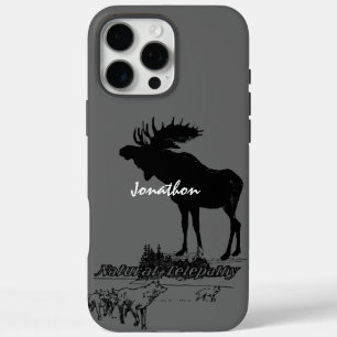 Vintage Moose and Wolf Wildlife -Choose Case Color