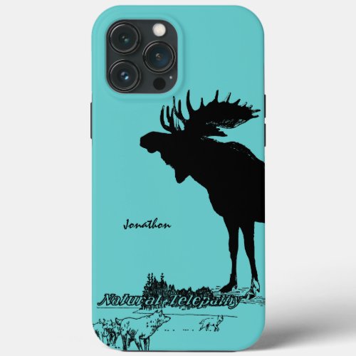 Vintage Moose and Wolf Wildlife _Choose Case Color