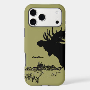 Vintage Moose and Wolf Wildlife Natural Telepathy iPhone 17 Pro Max Case