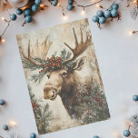 Vintage Moose Christmas Winter Aged Decoupage Tissue Paper<br><div class="desc">This design may be personalized by choosing the Edit Design option. You may also transfer onto other items. Contact me at colorflowcreations@gmail.com or use the chat option at the top of the page if you wish to have this design on another product or need assistance. See more of my designs...</div>