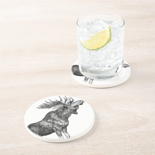 Vintage Moose Drink Coaster