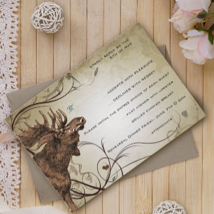 Vintage Moose Forest Lodge Ranch Wedding RSVP