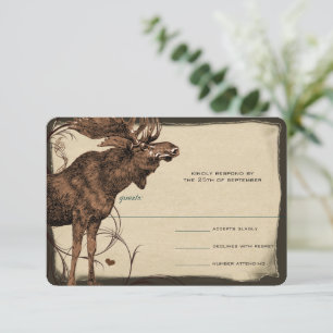 Vintage Moose Forest Lodge Ranch Wedding RSVP