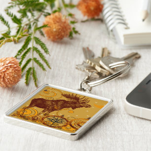 Vintage Moose Gifts Keychain