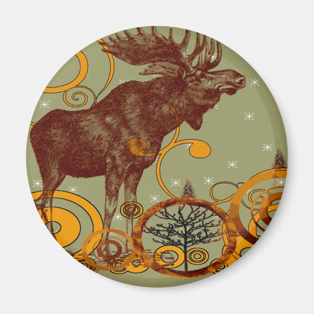 Vintage Moose Gifts Magnet (Front)
