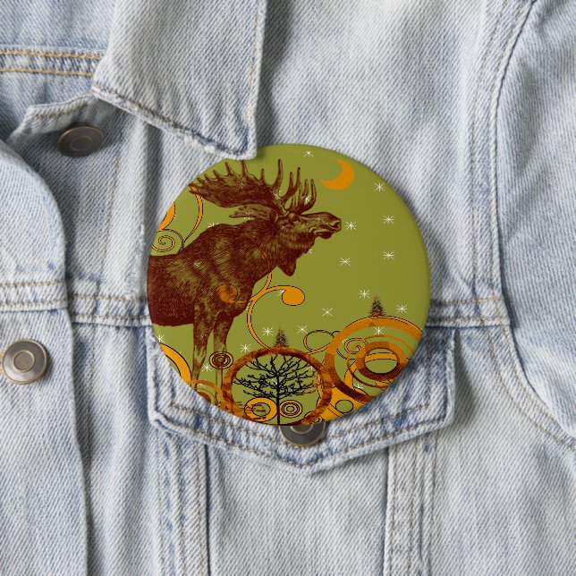 Vintage Moose Gifts Pinback Button (In Situ)