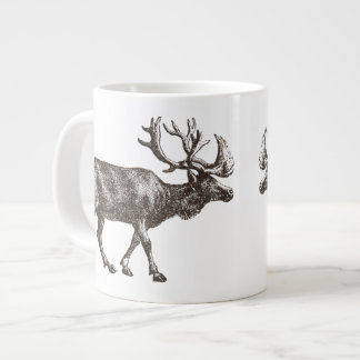 Vintage Moose Illustration Giant Coffee Mug