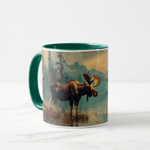 Vintage Moose Lake Cabin Autumn Foliage Mug