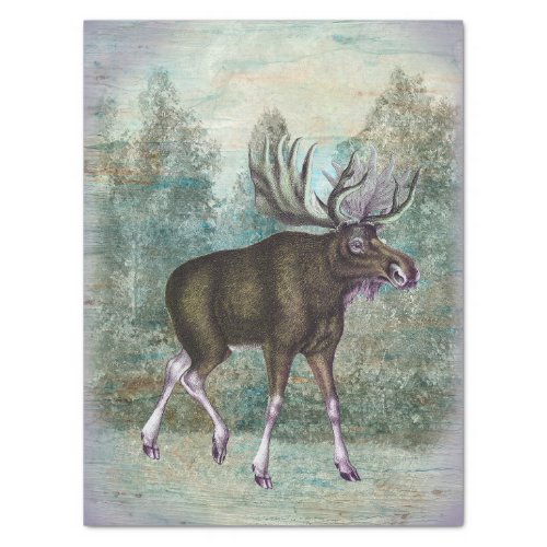 Vintage Moose Landscape Scenery Tissue Paper