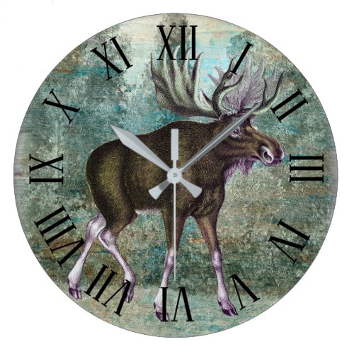 Vintage Moose Wilderness Large Clock