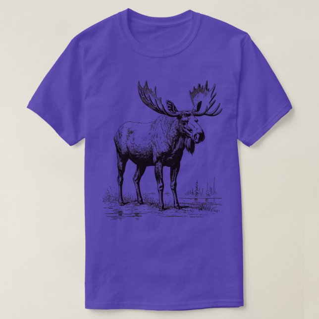 Vintage Moose Wildlife TShirt (Design Front)