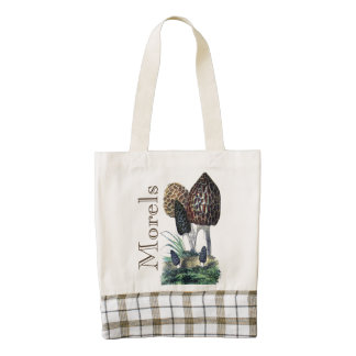 Vintage Morel Mushrooms Zazzle HEART Tote Bag