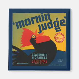 Vintage Morning Judge Grapefruit & Orange Magnetic Magnet
